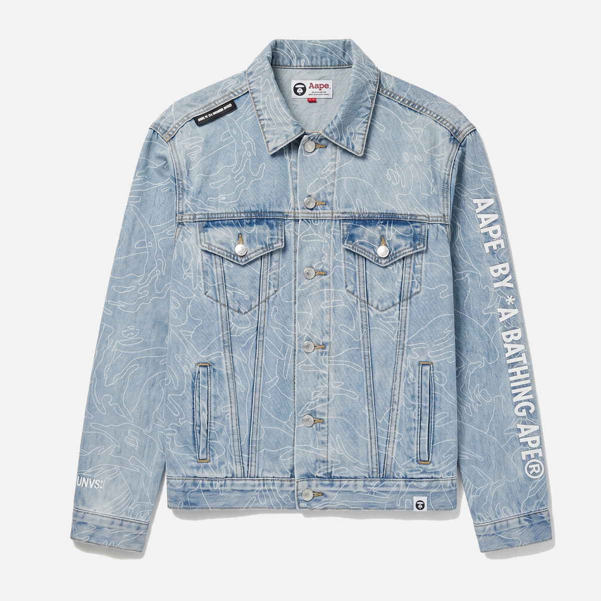 Men's AAPE By Bape Light Blue Denim Jacket