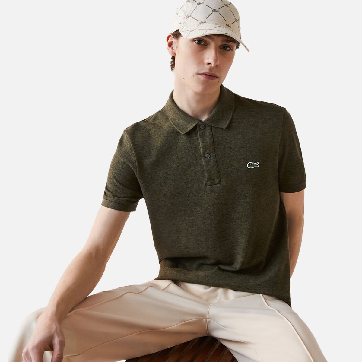 Men's Lacoste Short Sleeve Cotton Polo Shirt Dark Green