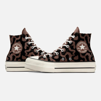 Womens Converse Chuck Taylor Hi Lift Leopard Brown
