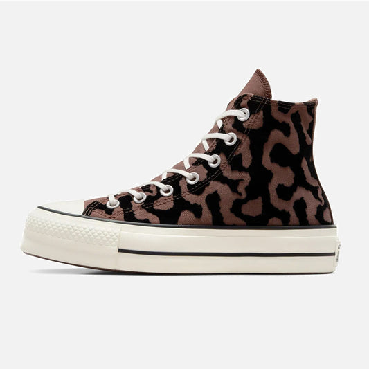Womens Converse Chuck Taylor Hi Lift Leopard Brown