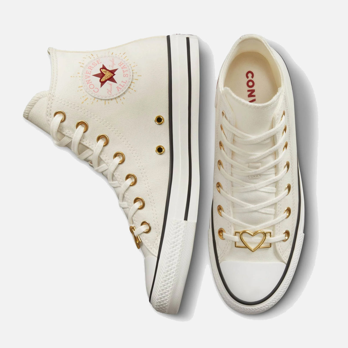 Women's Converse Chuck Taylor Hi Vintage White Hearts