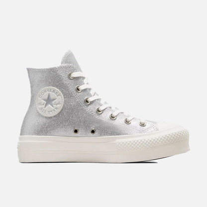 Women's Converse Chuck Taylor Lift Hi Lift Silver Glitter